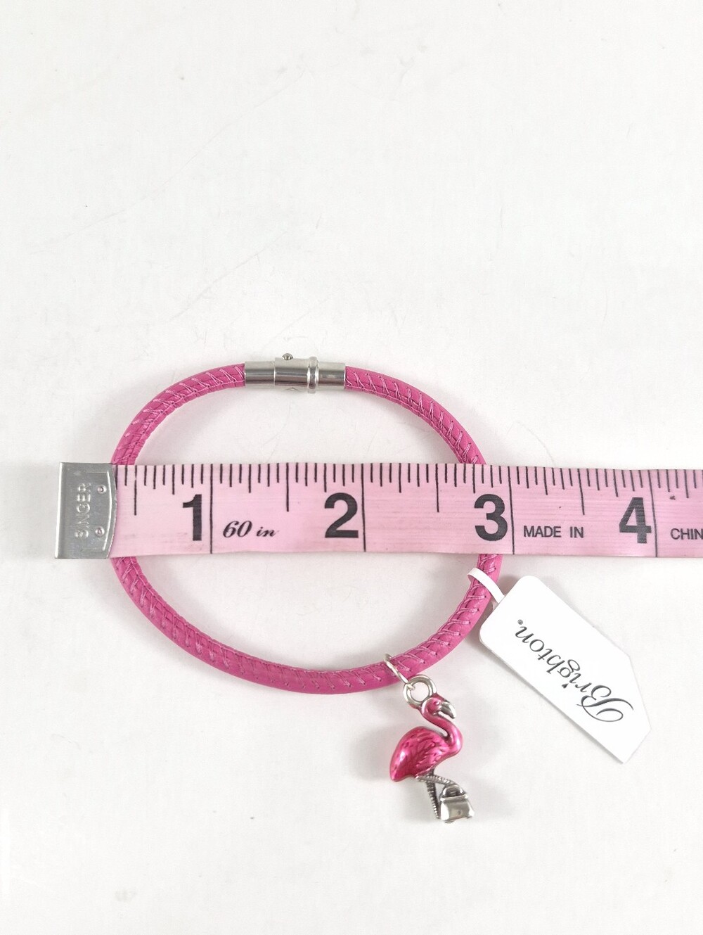 Brighton Coachella Pink Flamingo Charm Leather Bracelet NWT - Picture 6 of 7